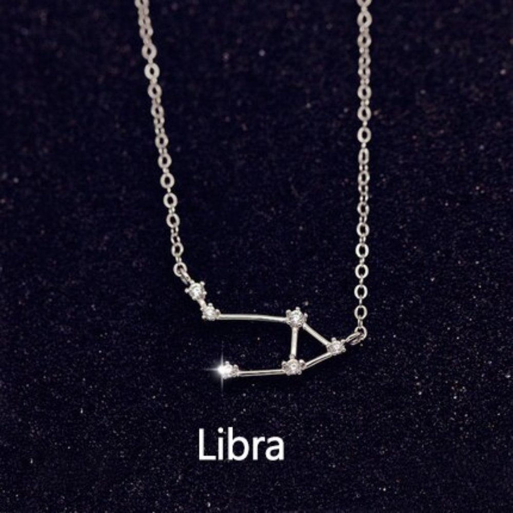 NEW Silver Zodiac Necklace - Libra